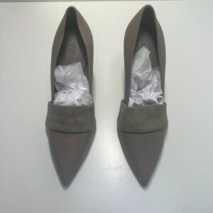Vince Leather and Suede Grey High Heels 3.5in tall size 8 / EUR 39